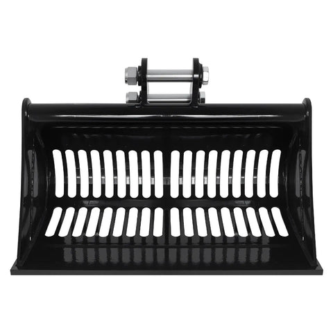 31 Inch Mini Excavator Bucket With Screen Slots For Efficient Trenching Debris Separation Fits Most Mini Excavators And Garden Tractors