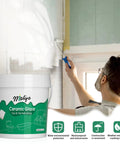 Person applying Tub And Tile Refinishing Kit With Odorless White Finish for DIY Bathtub Repair using full tools