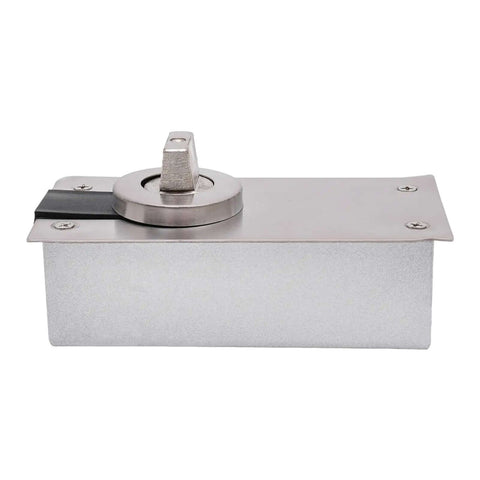 Beefy Hidden Door Hinges With 360 Degree Pivot in silver, heavy-duty design for secret doors, side view showing hardware details