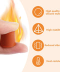Hand holding silicone piece from 16 Pcs 3D Printer Silicone Bed Leveling Mounts Set With Heat Resistant Spacer Columns In Orange Durable Easy Install