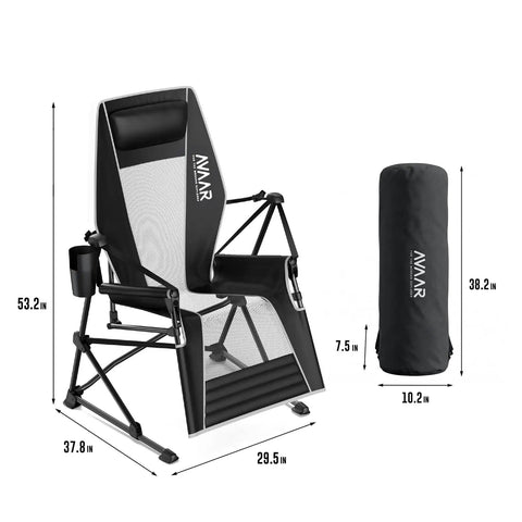 Go Horizon Hammock Chair For Adults Up To 400 Lbs shown with dimensions, cup holder, and carry bag