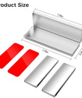 Ultra Thin Magnetic Cabinet Door Catch Kit 10 Pack No Drilling Strong Adhesive Drawer Magnets So Doors Stay Closed Stainless Steel Cabinet Latch Keeps Doors Closed From Pets And Kids showing dimensions and design