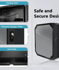 Outdoor Charger Station Cover Box For Tesla Gen 3 Wall Connector And Electric Vehicle Charge Point Weatherproof Cold Rolled Steel Enclosure with cooling vent and keyed lock.
