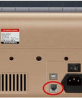Heavy Hitter Cash Counter Machine With Smart Anti Fraud Bill Scanner And Crisp Lcd Screen And Mute Operation back panel connections.