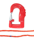 Endless Round Sling 12 Foot Red With Hook Combo 13,200 Lbs WLL For Crane Rigging Hoist Wrecker Recovery Towing Display