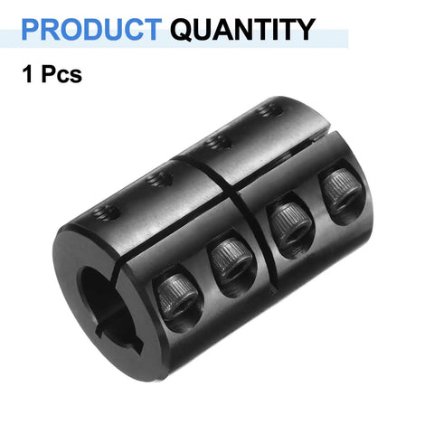 Rigid Shaft Coupling Five Eighths To Five Eighths Bore Outside Diameter One And Five Sixteenths Inch Two Inches Long Black Oxide Coated Single Split Clamping With Set Screws 10-32 By One Half Inch Perfect For 3D Printer Motors And Wheel Drives, black steel