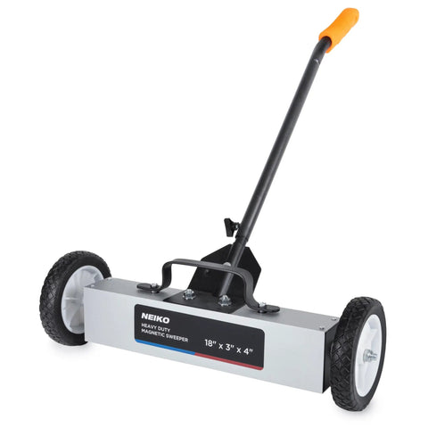 Rolling Magnetic Sweeper With Wheels For The Shop And Construction Sites, 45 Pound Capacity, adjustable handle, heavy duty design
