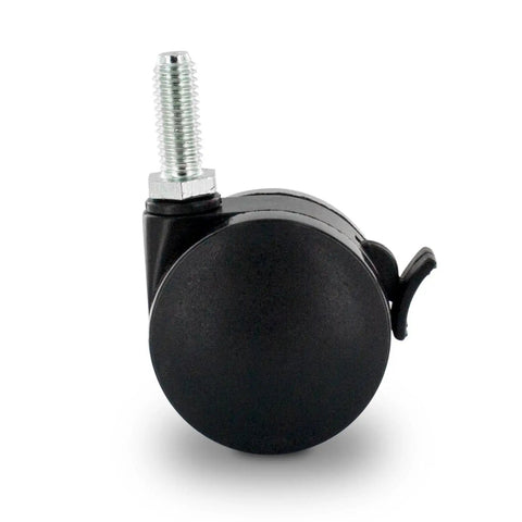 Slick Rolling 2 Inch Nylon Twin Wheel Heavy Duty Furniture Casters That Kick Some Serious Weight With Secure Brake Solid Zinc Body Glides Smooth As Silk Over Wood Or Carpet Easy Screw Mount 3 8 16 By 1 Inch Thread Four Piece Set