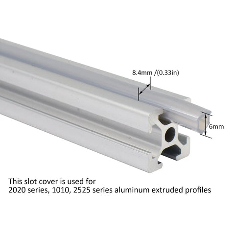 6 Meter Aluminum Extrusion T Slot Cover Seal Dust Strip Bracket Insert Channel Filler That Keeps Dirt Outta Rails For 6mm 80 20 1010 2020 2040 Series V Slot Rail Profile Accessories Hardware, 6mm silver strip on 2020 aluminum rail