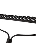 Close-up of Powerful Workhorse Metal Bow Rake with heavy duty steel head, showing tines and ergonomic design for gardening and landscaping.