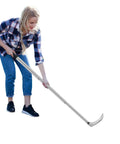 Person using Long Handle Sickle Weeding Garden Tool For Grass Cutting And Vine Removal Heavy Duty Billhook Style Cutter