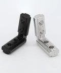 24 Pcs 1010 Series Inner Aluminum Extrusion Connectors With Screws L Brackets, L Shape Inner Corner Joint Brackets, Black and Silver