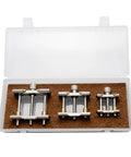 Three Piece Metal Watch Movement Holder Set With Reversible Base And Adjustable Vise Ready To Go Watch Repair Kit in case