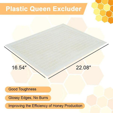 Beekeeping Essentials: 10 Frame Langstroth Beehive Parts Kit Plastic Queen Excluder 16.54x22.08 inches for Honey Production