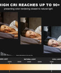 Image showing color temperature effects from Dope Six Ring LED Modern Chandelier 6400 LM 31.5 Inch Flush Mount Ceiling Light on sleeping woman.