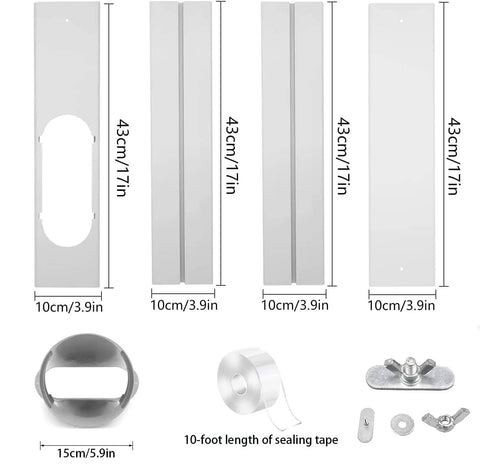 Portable Window Kit For Air Conditioners With 5.9 Inch Exhaust Hose Adjustable Universal Window Seal Reusable PVC Sealing Strips