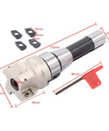 R8 FMB22 Shank Face Mill Arbor Kit with 400R 50mm CNC End Mill Shell, includes four APMT1604 inserts and T15 wrench