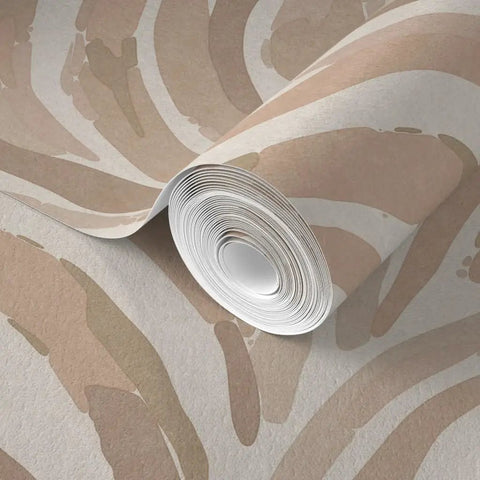 Close-up of Modern Animal Print Pvc Free Type Ii Professional Wallpaper with sleek matte linen finish, unrolled and ready for installation.
