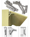 Two Pack 80 Degree Sprung Hinges For Cabinet Doors Lift Up Stay Flap Supports Stainless Steel Rust Resistant Heavy Duty Hardware