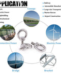 304 Stainless Steel M8 Eye Bolts Beefy Lifting Ring Set With Lock Nuts Washers; applications: bridges, fences, power, brackets.