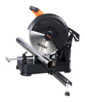 Front view of Beefy 14 Inch Metal Chop Saw With 3500W Brushless Motor And Adjustable 750 To 1200 RPM for cutting metal tubes.