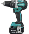 XT269M 18V LXT Brushless Cordless Drill showing side view with 4Ah battery attached