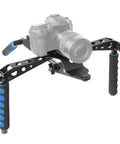 Shoulder Mount Rig Stabilizer For Canon EOS 5D Nikon Sony Panasonic Camcorders Pro Grade Filmmaking System with handles visible