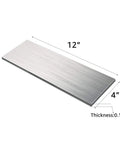 Stainless Steel Peel And Stick Kitchen Backsplash Tiles 4x12 Inch showing dimensions and thickness