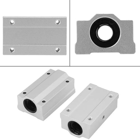 Heavy Duty 12Mm Linear Motion Ball Bearing Slide Block With Aluminum Housing And Flat Mount Base detail showing flat base and sealed tracks.
