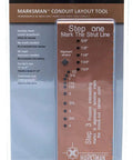 Packaging of Marksman Conduit Spacer No Math Layout Tool For Precise Wiring Spacing Anodized Aluminum With Laser Etched Markings