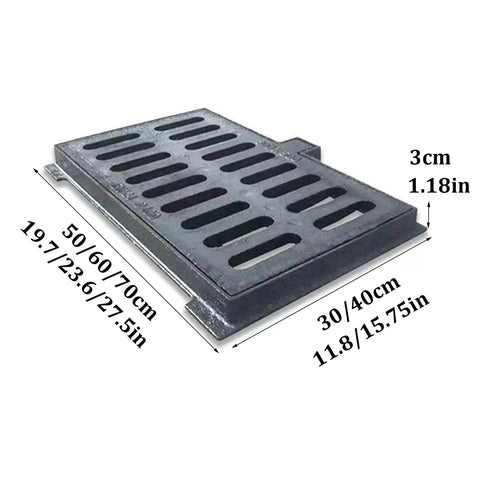 Heavy Duty Outdoor Trench Drainage Kit With 304 Stainless Steel Channel Drain for driveways, paths, dimensions shown