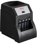 Efficient US Coin Sorter And Wrapper Machine With Four Large Coin Tubes, Sorts Pennies Nickels Dimes Quarters, Black
