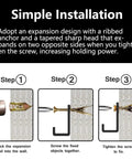 Installation steps for Self Drilling Drywall Anchors Kit With Screws For Hollow Walls No Drill Required Wall Hanging Set