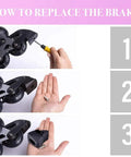 Steps to attach Replacement Inline Skate Brake Pads For Kids Adjustable Boys And Girls Black Durable TPR Material Lightweight And Easy To Install Long Lasting For Safe Stopping