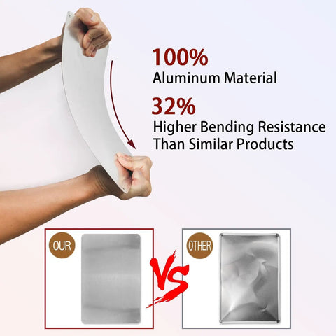 Comparison of Nearest First Aid Box Location Metal Sign 6x8 Inch durability with bending resistance test.