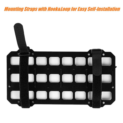 Rigid MOLLE Panel For Car Visor Organizer And EDC Pouch Holster with hook and loop straps for easy installation