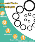 Pro Grade Hydraulic O Ring Kit With 420 Pieces For ORS ORFS Fittings In Nine Sizes From One Quarter To Two Inches Buna N 70A