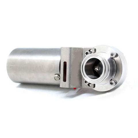 Sanitary Tri Clamp Butterfly Valve 2 Inch With SS304 Stainless Steel Body, Pneumatic Actuator Single Acting, clamp connection front view