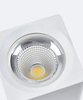 iumLeap Recessed Lighting Housing Trim Kits White COB Ceiling Spotlight Fixture Downlight Bright Square Aluminum Indoor Panel Light for Hallway Display Mall, Warm Light(3000k)_30w top view of spotlight fixture