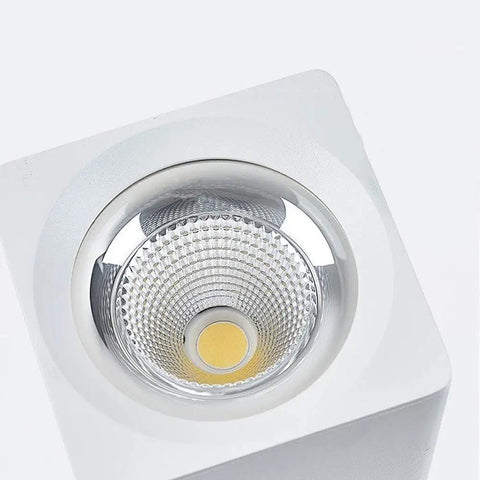 iumLeap Recessed Lighting Housing Trim Kits White COB Ceiling Spotlight Fixture Downlight Bright Square Aluminum Indoor Panel Light for Hallway Display Mall, Warm Light(3000k)_30w top view of spotlight fixture