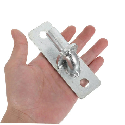 Heavy Duty Wall Mount Fence Post Hinges For Exterior Barn Doors Built Like A Tank With Rust Resistant Finish and strong pivot joint held in hand.