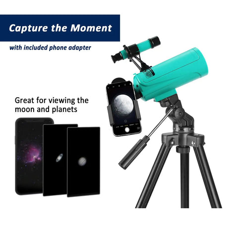 Beginner Friendly Compact Travel Telescope With Adjustable Tripod Finderscope And Phone Adapter 750x60mm for clear views