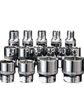 Top Notch 1 Piece 8-32mm 1/2 Inch Hex Metric Short Sockets With Cr-V Steel Ratchet Wrench Kit For Heavy Impact Work And Tough Rusty Bolts, 8-32mm sockets
