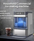 Household/Commercial ice making machine with 3L water tank producing 17kg daily output, perfect for home and bar use.