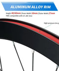 Close-up view of Fixed Gear Wheelset 700C Aluminum Alloy Rims 40mm 60mm Track Style with high-pressure tire pads.