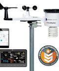 WS-2902 Ambient Weather Station With Wireless Indoor Outdoor Sensors, Real Time Forecasts, shown with sleek display and data logging