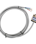 Rugged Sealed Push Plunger Limit Switch With SPDT 1NO 1NC Contacts, 5A, IP67 Rated, Stainless Steel Body, Dust and Coolant Shielding, Built For The Rough Stuff, Direct Linear Actuation For Fast, Reliable Circuit Switching. gray pre-wired cable