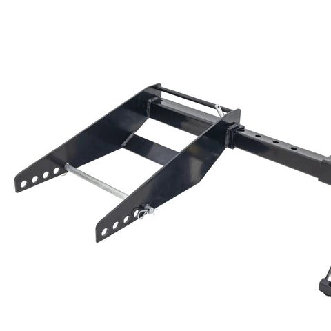 Guardian Zero Turn Lawn Mower Lift frame, black steel, 550 lb capacity, side view