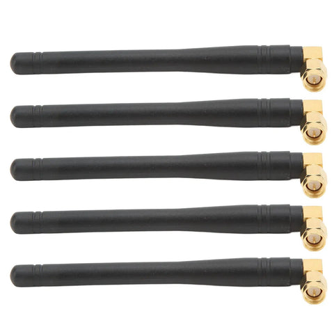 Five Pack Router Antennas 50W 3dBi High Gain SMA Male black and gold antennas for drones and smart home systems