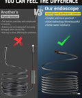 1920P HD Inspection Camera With Light For Tight Spots, 7.9mm Semi-Rigid Probe, 5.9ft Cable, 8 Adjustable LED Lights, IP67 Waterproof, Clear Photos And Video For Home DIY And Pro Troubleshooting, cable comparison graphic